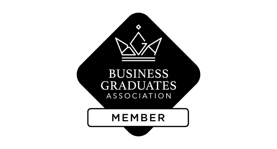 Logo for the business graduates association.