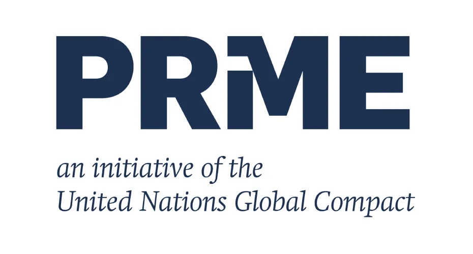 Logo of the principles for responsible management education.
