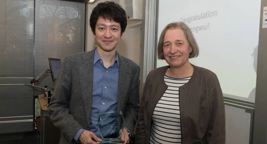 Exeter prize 2018 winner shengwu li presented with prize.