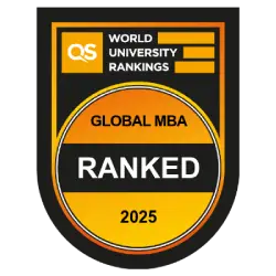 Global mba ranked badge from qs world university rankings 2025.