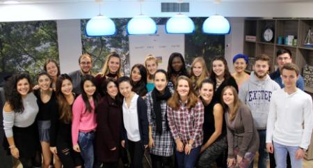 Group of MSc Management students at a social event