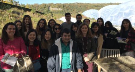 Group of students visitng the Eden Project in Cornwall