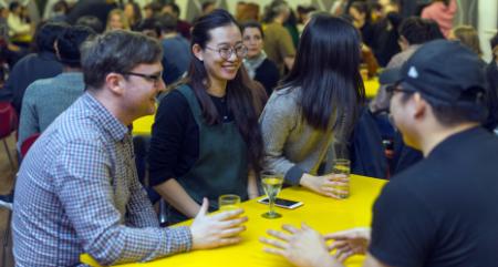 Students enjoying a discussion at a group workshop