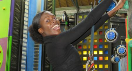 Student at a climbing centre